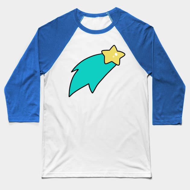 Blue Shooting Star Baseball T-Shirt by saradaboru